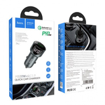 Автомобильное зарядное устройство HOCO Z42 Light, 2xUSB, 20W, серый металлик, 013273