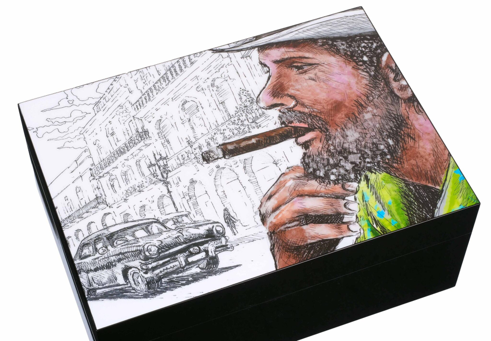 Хьюмидор Gentili Cuban Smoker на 50 сигар, Черный лак