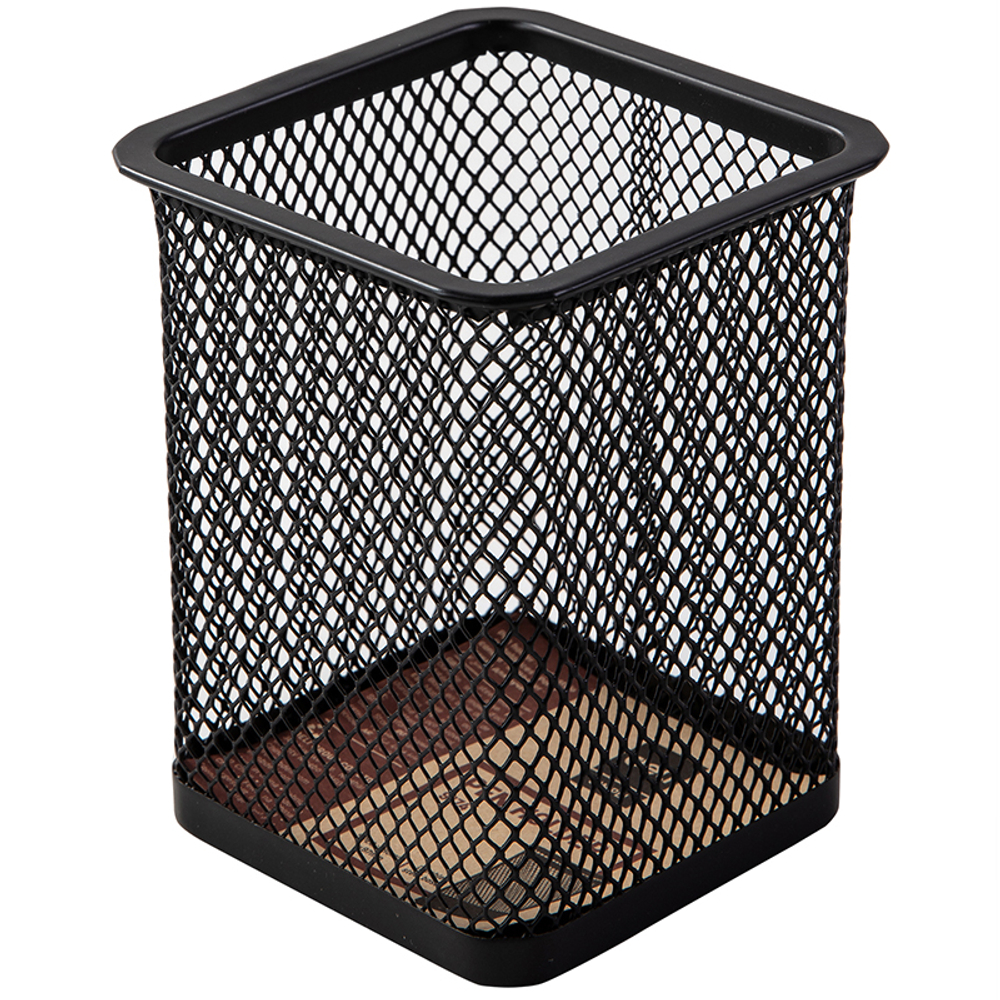 Стакан металлический DELI для пишущих принадлежностей, квадратный, черный