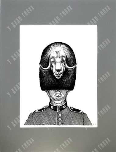 Пешков Р. В. На посту. Бумага, тушь, перо. 2011 г.