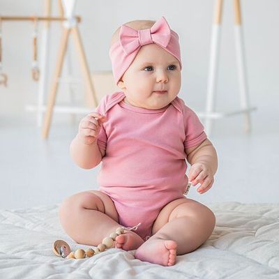 Short-sleeved bodysuit 3-18 months - Rose