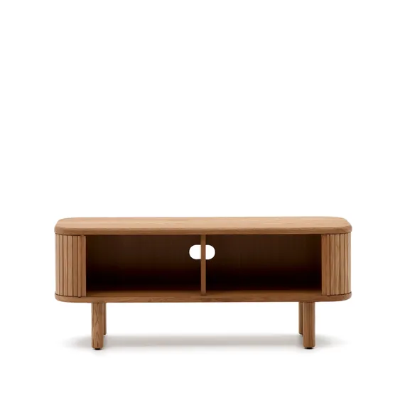 Mailen Тумба под ТВ с 2 дверцами из ясеневого шпона натуральной отделки 120 х 50 см