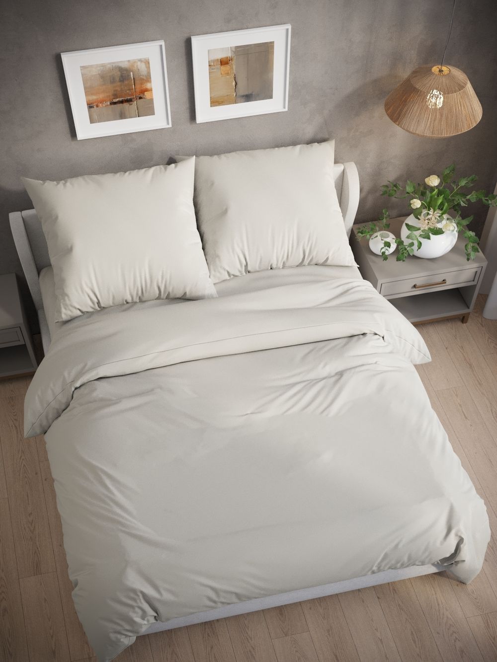 Простынь на резинке перкаль Сказка "Тофу" 180x200 см