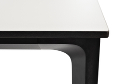 "Малага" обеденный стол из HPL 160х80см, цвет молочный, каркас черный