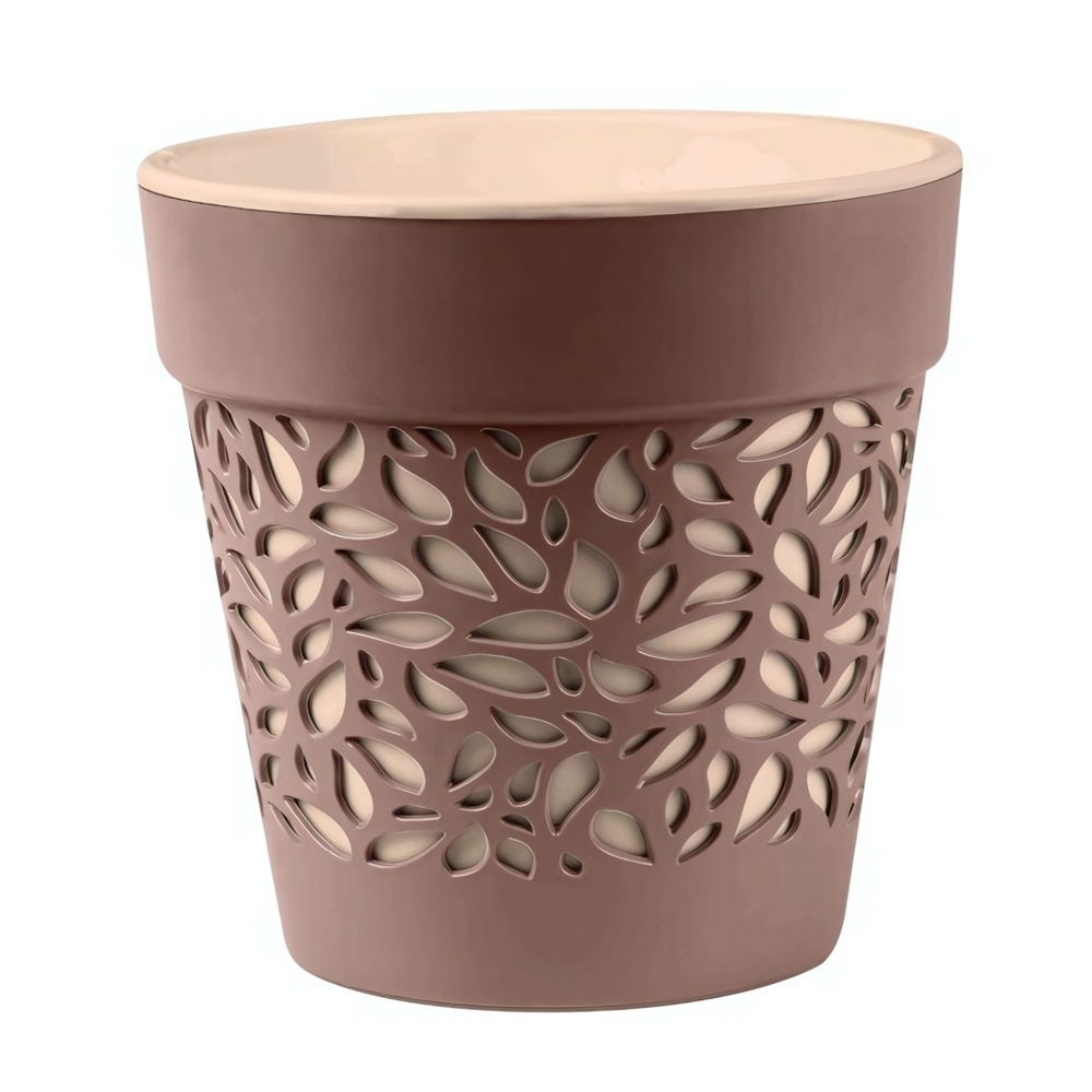 Кашпо "Блоссом" (3,5л) Цв. Мокачино/Пудра