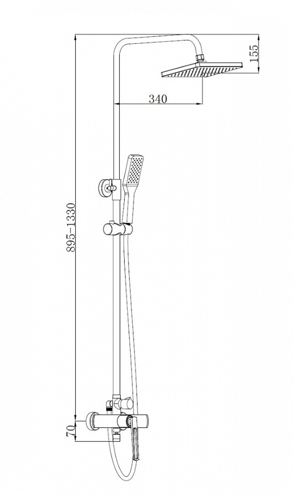 Душевая стойка BOCH MANN ЧИКА (CHIKA) BM8601 хром