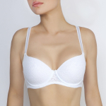 Кружевной бюстгальтер с формованными чашками на тонком поролоне (Размер: 75B) (Цвет: черный)