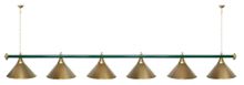 Лампа STARTBILLIARDS 6 пл. (плафоны синие,штанга синяя,фурнитура золото)