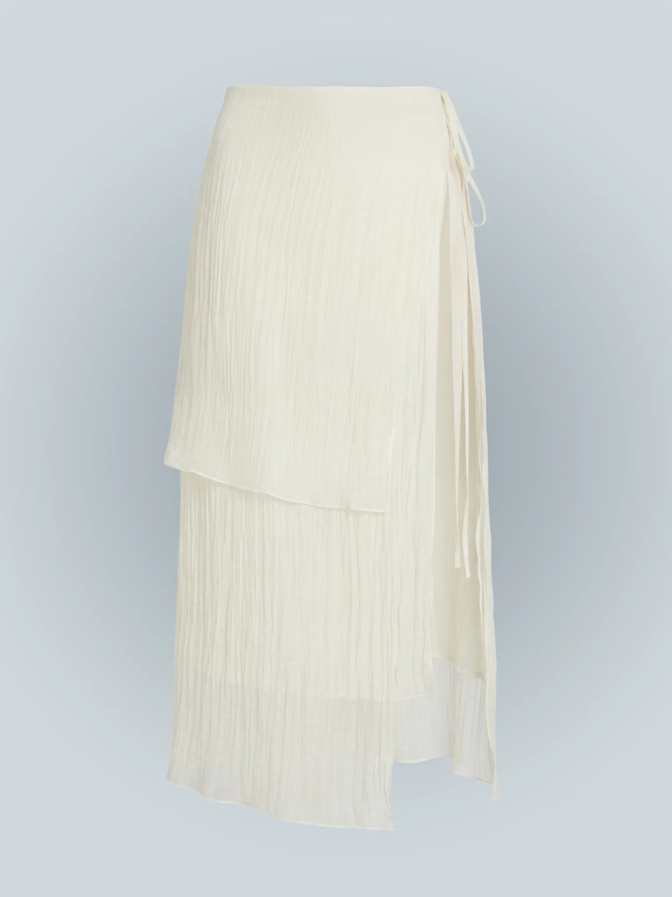 Юбка из жатого тенселя на завязках Ripple / Волна