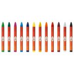 Мелки восковые 12цв. Гамма Оранжевое солнце, круглые, золото + серебро, картон. уп.