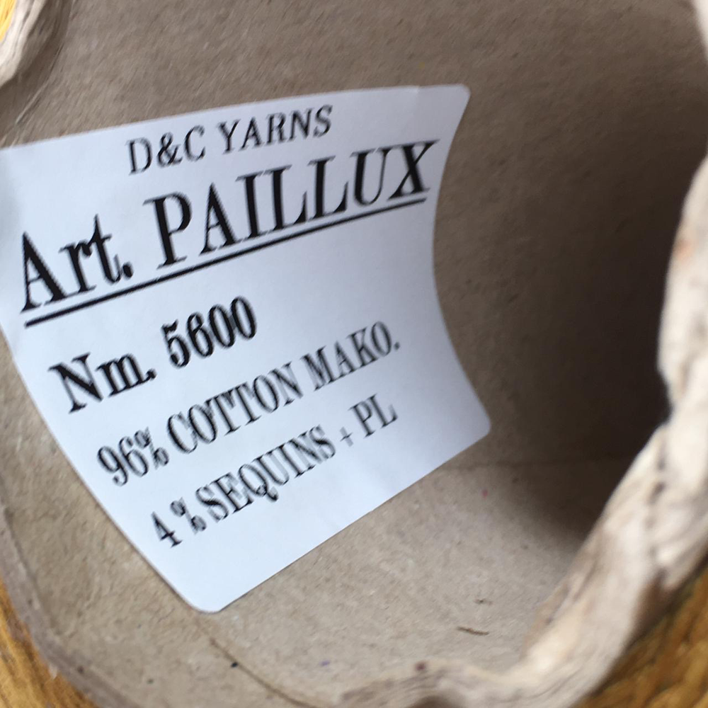 PAILLUX - D&C yarns; 96% хлопок, 4% пайетки; 560м/100гр; цвет: горчичный; Есть бобинка: 250гр