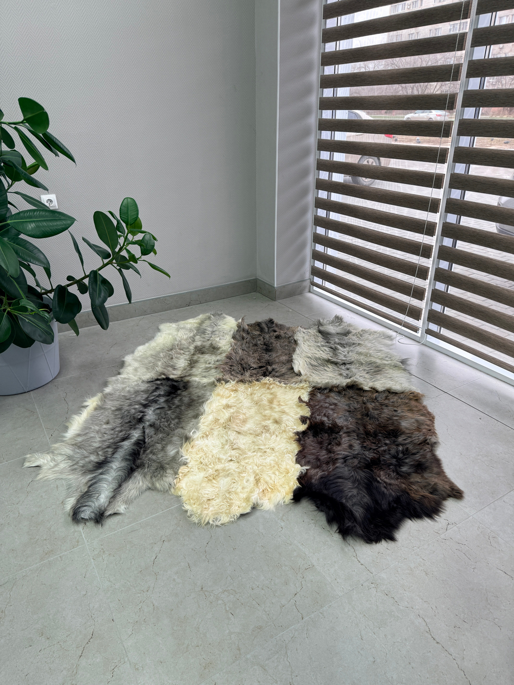 Ковер шкура козья Меховой