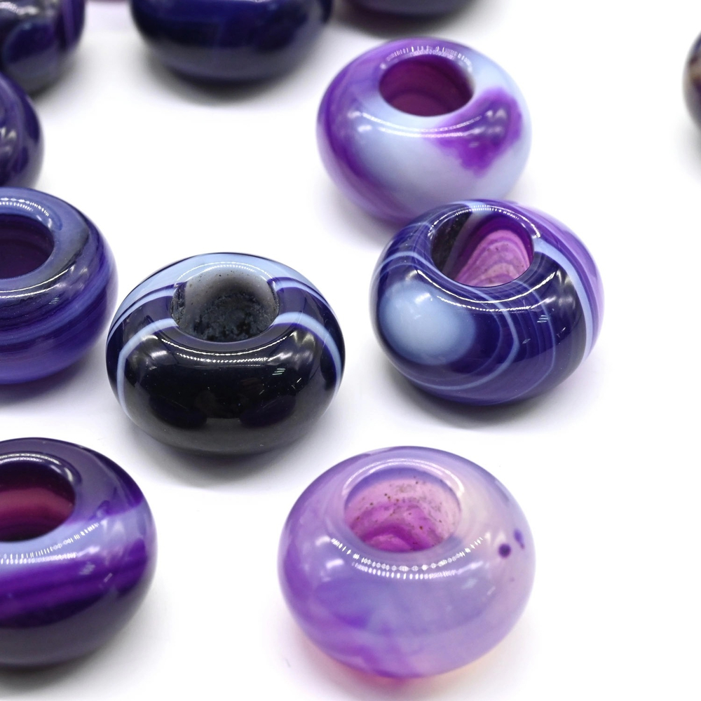 б14-аф Бублик 14мм, агат (тон.) фиолетовый