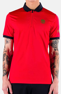 Мужское теннисное поло Hydrogen Half Zip Tech Tee - красный