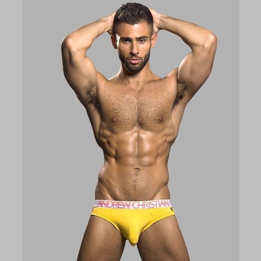 Мужские трусы джоки желтые Andrew Christian AC9763