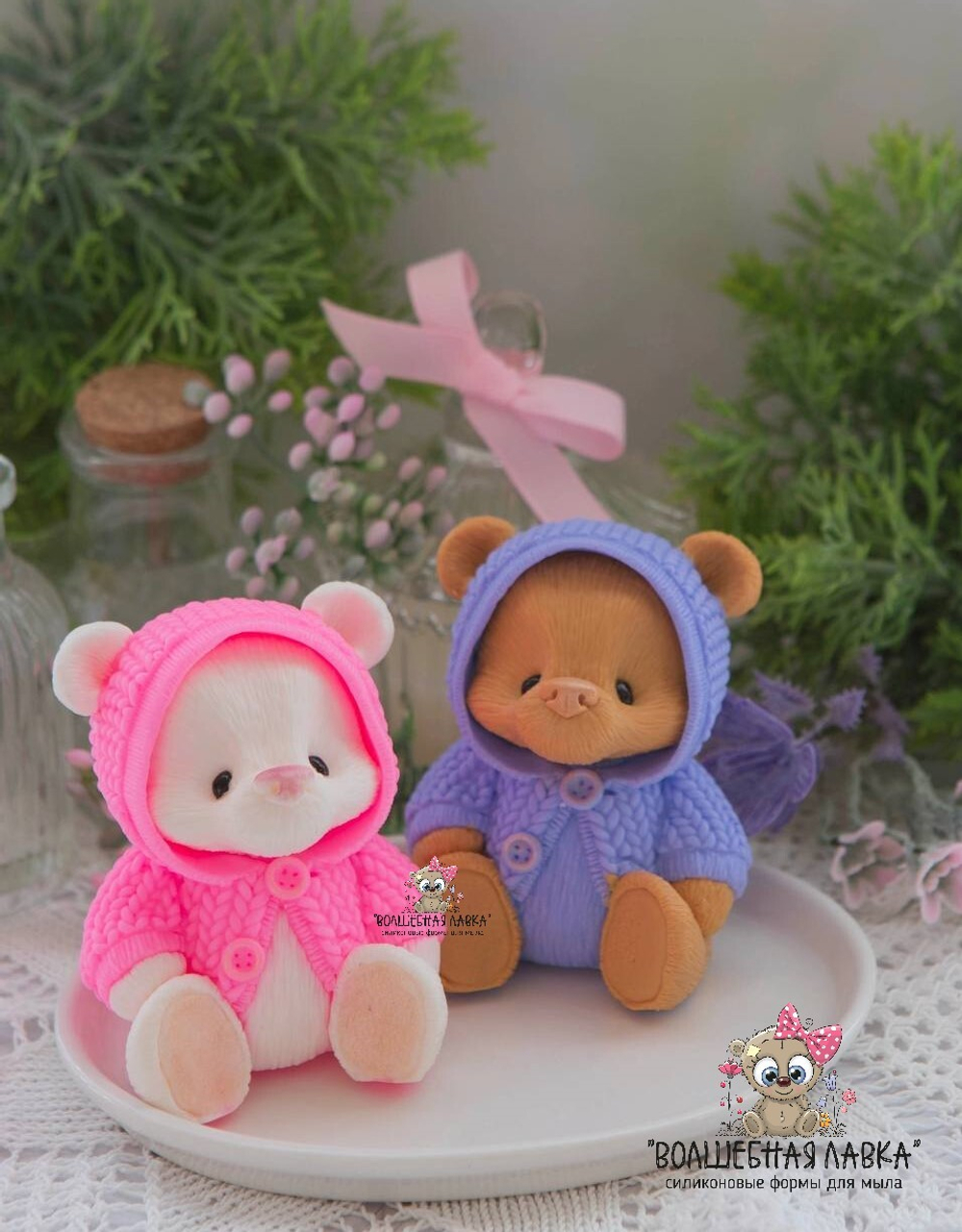 Силиконовая форма Мишка в кофте