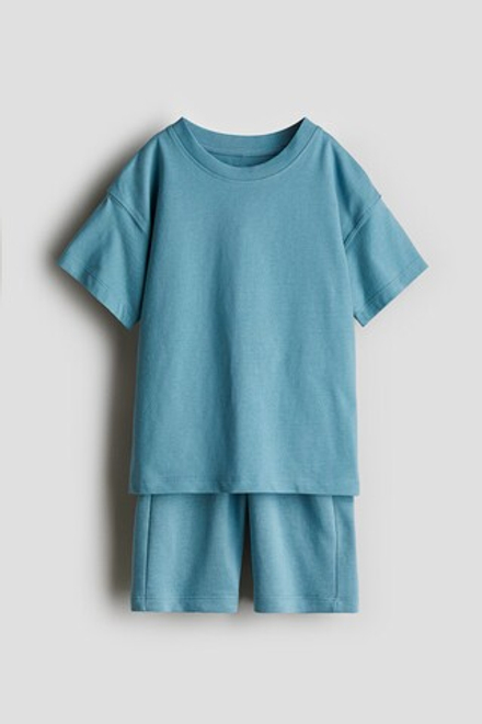 H&M Комплект из шортов и футболки, бирюзовый