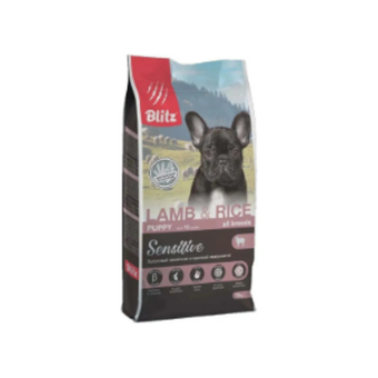 Сухой полнорационный корм BLitz Sensitive Lamb & Rice Puppy All Breeds с ягнёнком для щенков old 15 кг