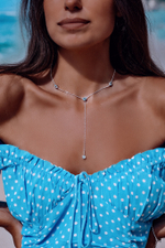 Колье «Созвездие» с голубым топазом