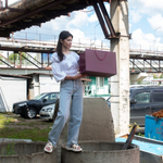 Пакет 45x32x25, бордо, витой шнур, картон VIP