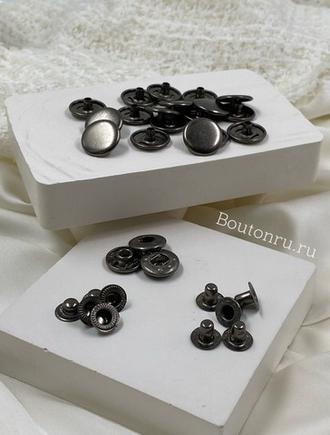 Установочные кнопки графит/комплект с кнопками и шляпкой 15 мм