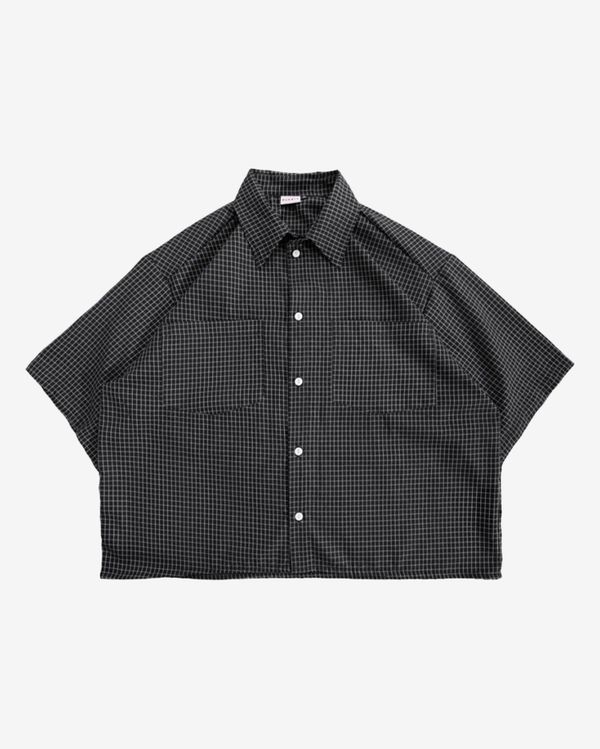 Рубашка укороченная оверсайз черная - фото 1