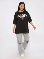 Футболка женская оверсайз принт