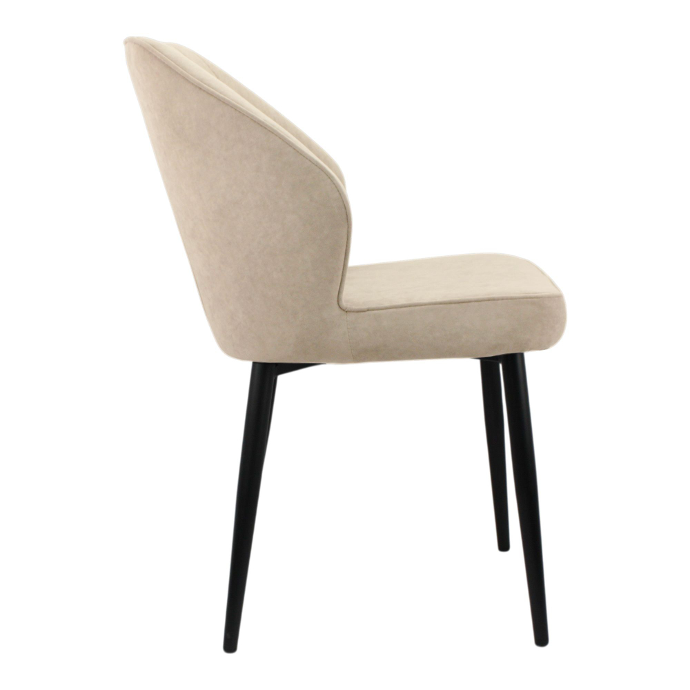 Стул "Берг" (арт. 323), велюр Бренди В03 бежевый, ножки круглые черные