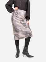 Юбка миди с пайетками "Щучка". Серая
