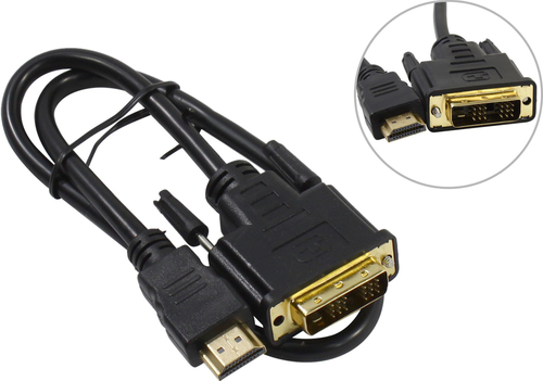Cablexpert &lt;CC-HDMI-DVI-0.5M&gt; Кабель-адаптер HDMI (19M) -&gt;  DVI  (19M) 0.5м