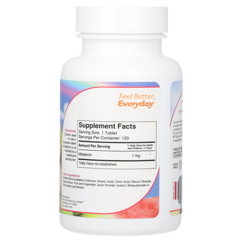 Zahler, Junior Melatonin, натуральный виноград, 120 жевательных таблеток (1 мг в каждой таблетке)