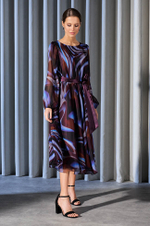 51504 Платье женское (коричнево-сиреневый принт)