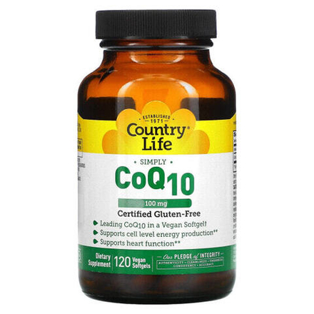 Коэнзим Q10 Country Life, Омега-100 мг, 120 веганских капсул