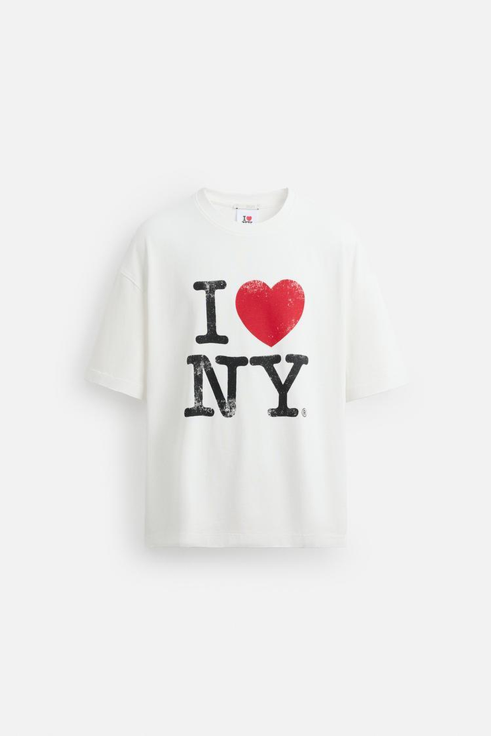 ZARA ФУТБОЛКА I LOVE NEW YORK ®, ЖЕЛТОВАТО-БЕЛЫЙ