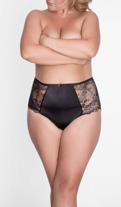 Высокие трусики-слипы с кружевной задней частью (Размер: 5X) (Цвет: телесный)