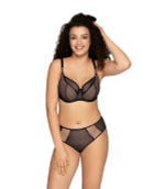 Бюстгальтер на косточках с эффектом перфорации (Размер: 75G) (Цвет: черный)