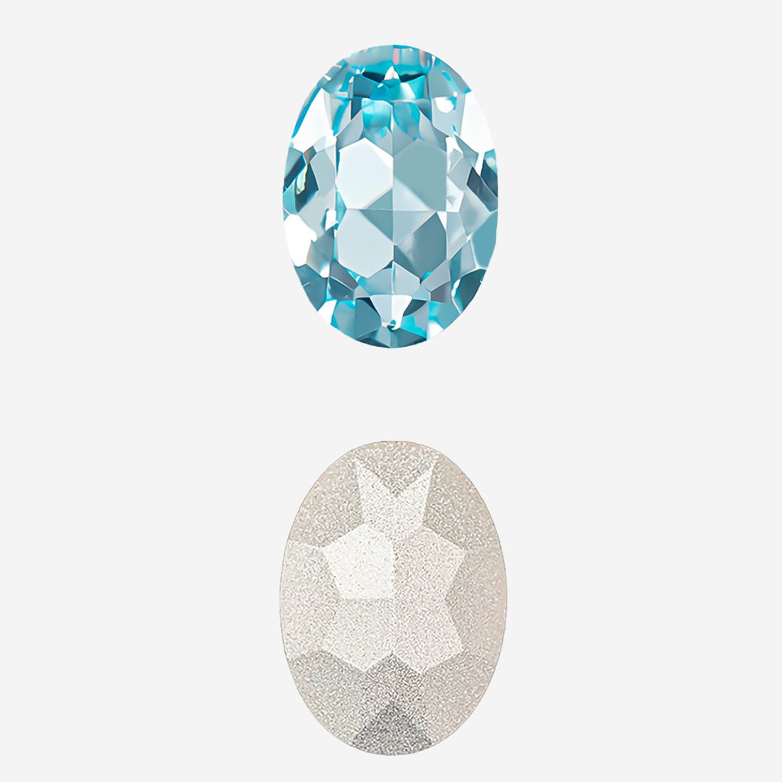 Кристалл Овал (Oval Fancy Stone), оттенок "Аквамарин"/"Aquamarine", 14*10мм
