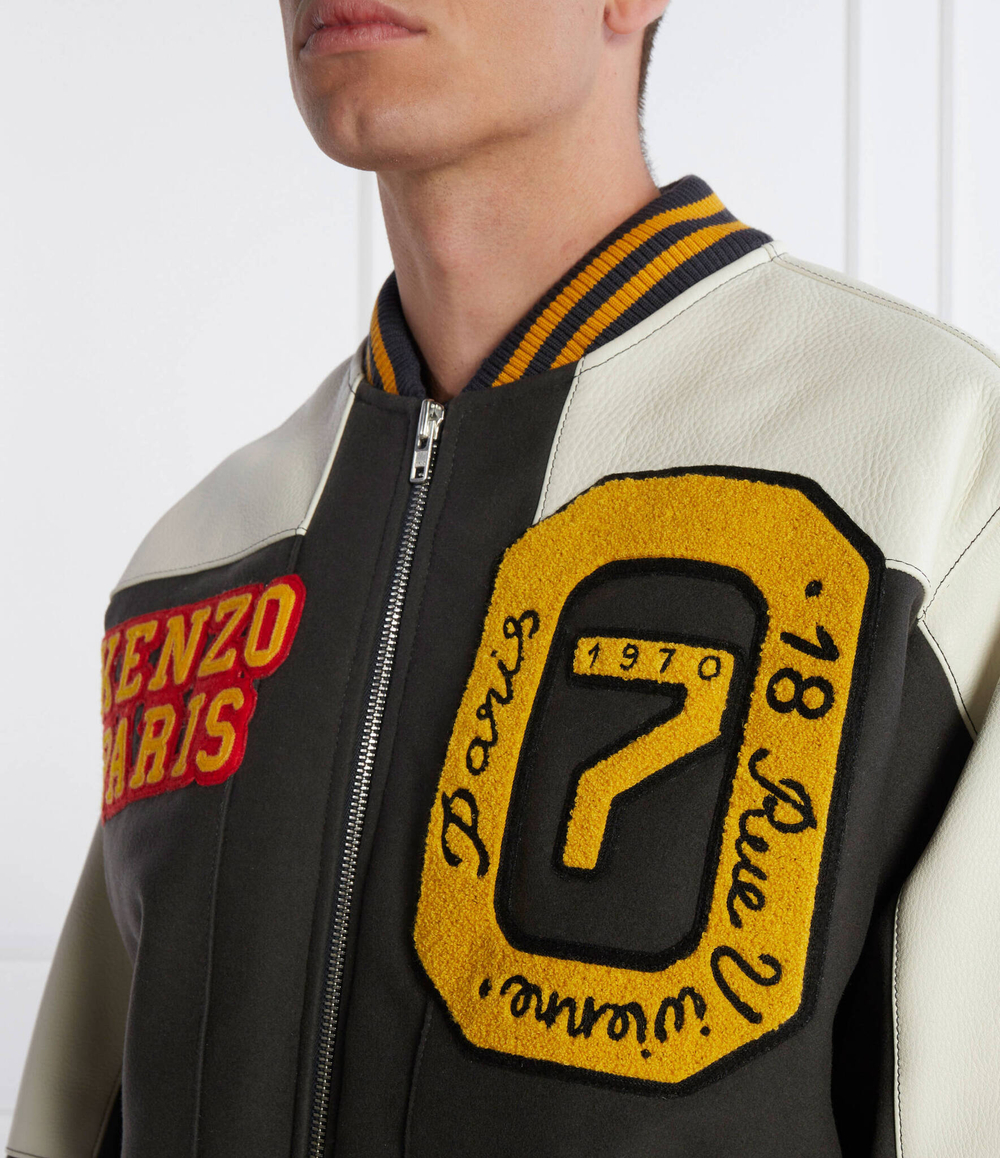 Кожаная куртка бомбер Kenzo - графитовый(FD65BL1409OH)