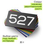 Номер на дверь 527, табличка на дверь для офиса, квартиры, кабинета, аудитории, склада, черная 120х70 мм, Айдентика Технолоджи