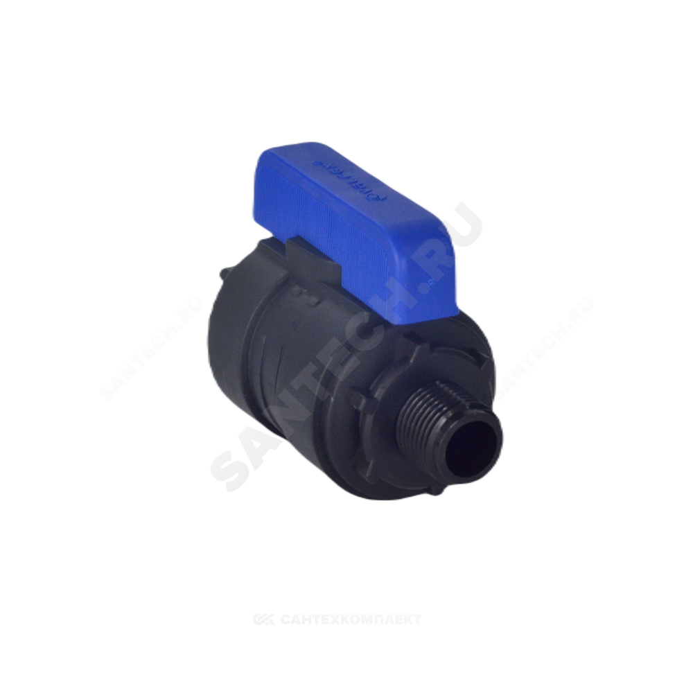 Кран шаровой компрессионный ПЭ Ду 26 3/4"x1" НР/ВР Ру16 VALFEX 1210026034100