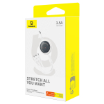 Кабель USB-A - C+L+M Baseus Free2Draw Retractable Crystal Charging+Data 3.5A 1.1m - Moon White