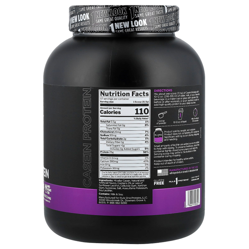 Rule One Proteins, казеиновый протеин, со вкусом ванильного крема, 1,8 кг (3,96 фунта)
