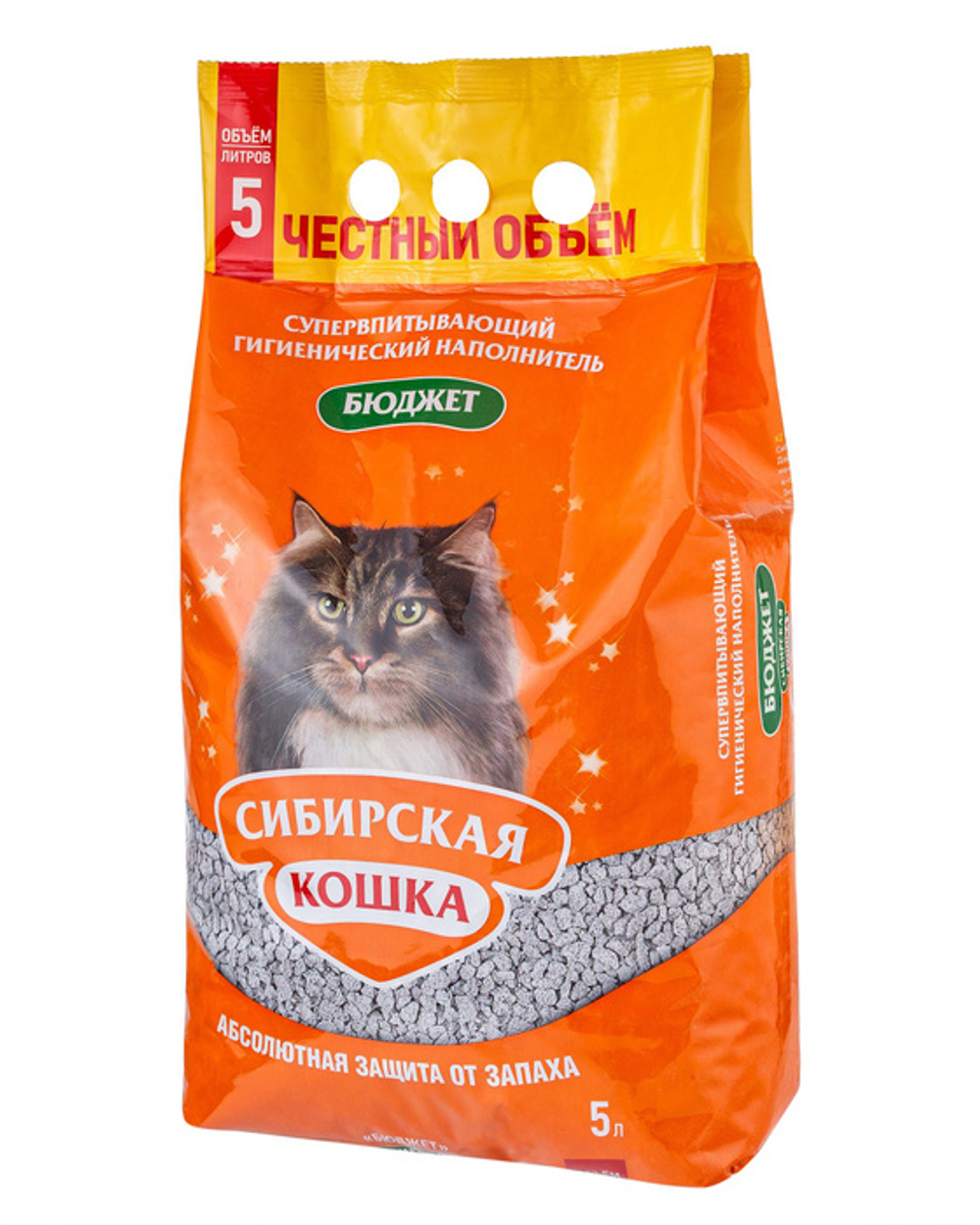 СИБИРСКАЯ КОШКА Наполнитель впитывающий Бюджет 5 л