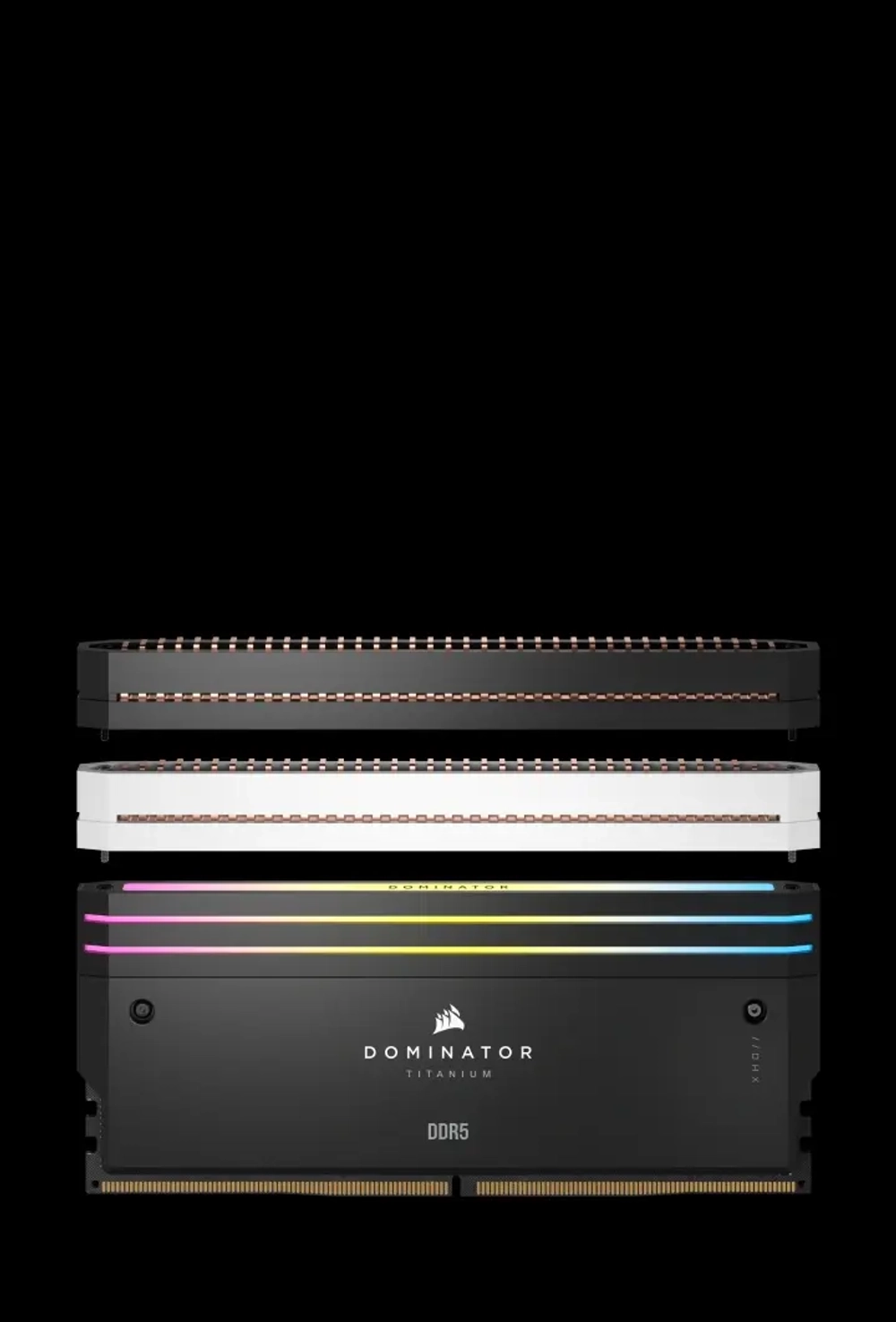 Оперативная память CORSAIR Dominator Titanium RGB, 32 Гб DDR5 (2x16 Гб), CL32, 6400 МГц, (CMP32GX5M2B6400C32)