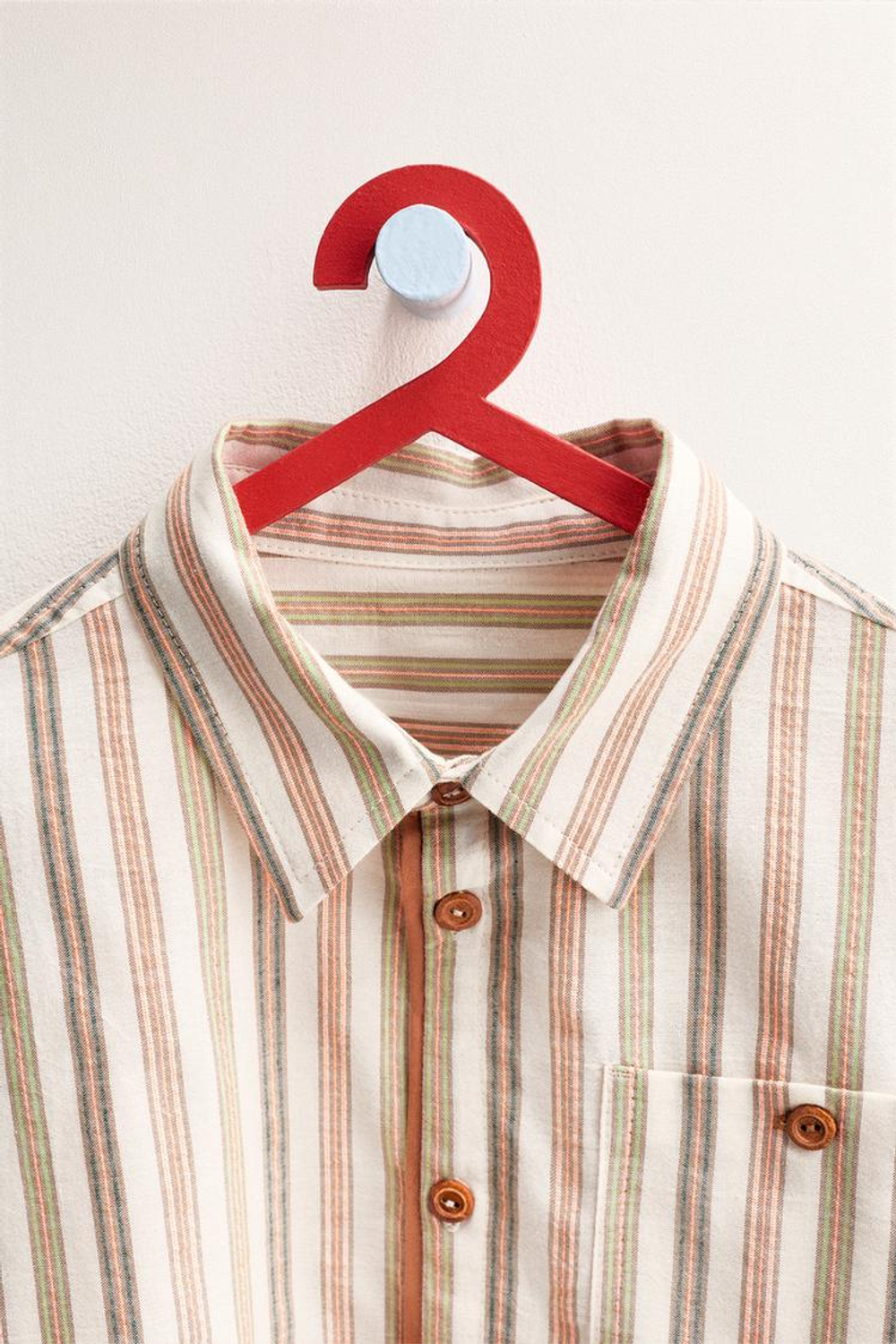 ZARA TIMELESS - РУБАШКА В ПОЛОСКУ С КАРМАНОМ, ОРАНЖЕВЫЙ