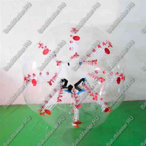 Бампербол «Прозрачный» с красными держателями, ПВХ, диаметр 1,8 м