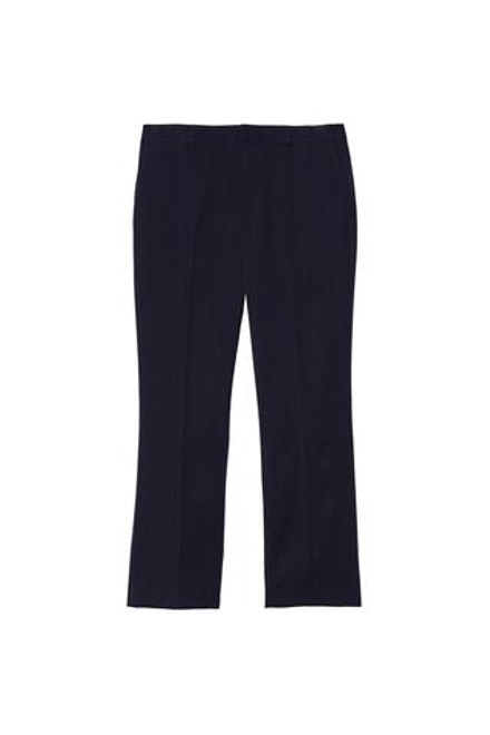ZARA X BENITO ANTONIO КОСТЮМНЫЕ БРЮКИ-КЛЕШ В ТОНКУЮ ПОЛОСКУ, ТЕМНО-СИНИЙ