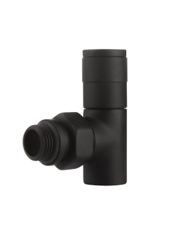 Набор дизайн-вентилей Royal Thermo PIANO, угловой (черный) 1/2"