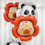 Шар (33''/84 см) Фигура, Капибара Цветочек, 1 шт.