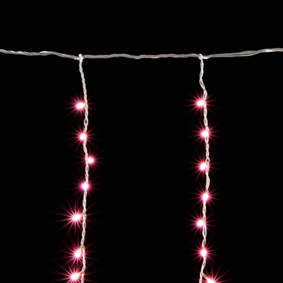 Светодиодная бахрома 1*1 м., 220V., 65 светло-розовых LED ламп, прозрачный силикон, Beauty Led (ECC65-10-2BP)